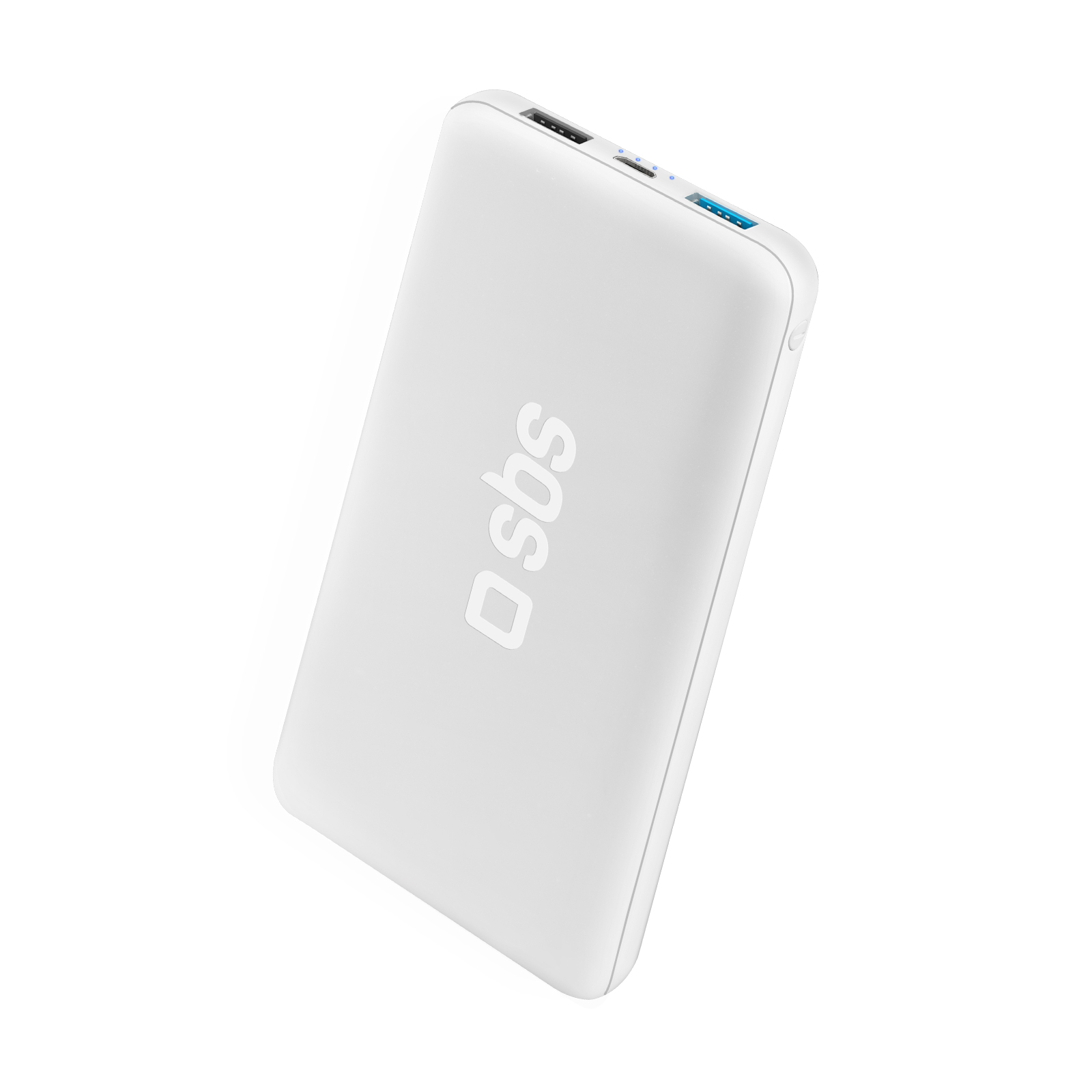 SBS - Záložný zdroj - PowerBank 10.000 mAh, 2xUSB, 2.1A, biela