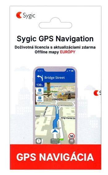 Sygic - Poškodené balenie, Voucher Európa s HUD a DashCam funkciou pre iOS a Android, doživotná licencia