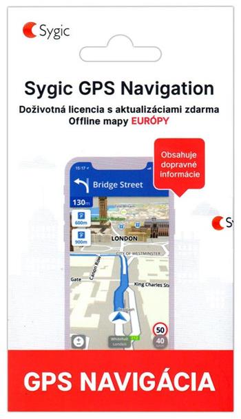 Sygic-Voucher Evropa + Traffic s HUD a DashCam funkcí pro iOS a Android, doživotní licence