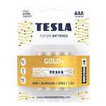 Tesla - Set batérií AAA Gold+  4 ks, zlatá