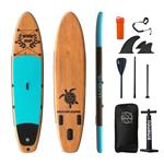 Tourus - Nafukovací paddleboard B-WOOD 11', drevený modrý motív